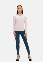 Load image into Gallery viewer, Long Sleeve Crew Neck Mercerized Cotton Women T-Shirt
