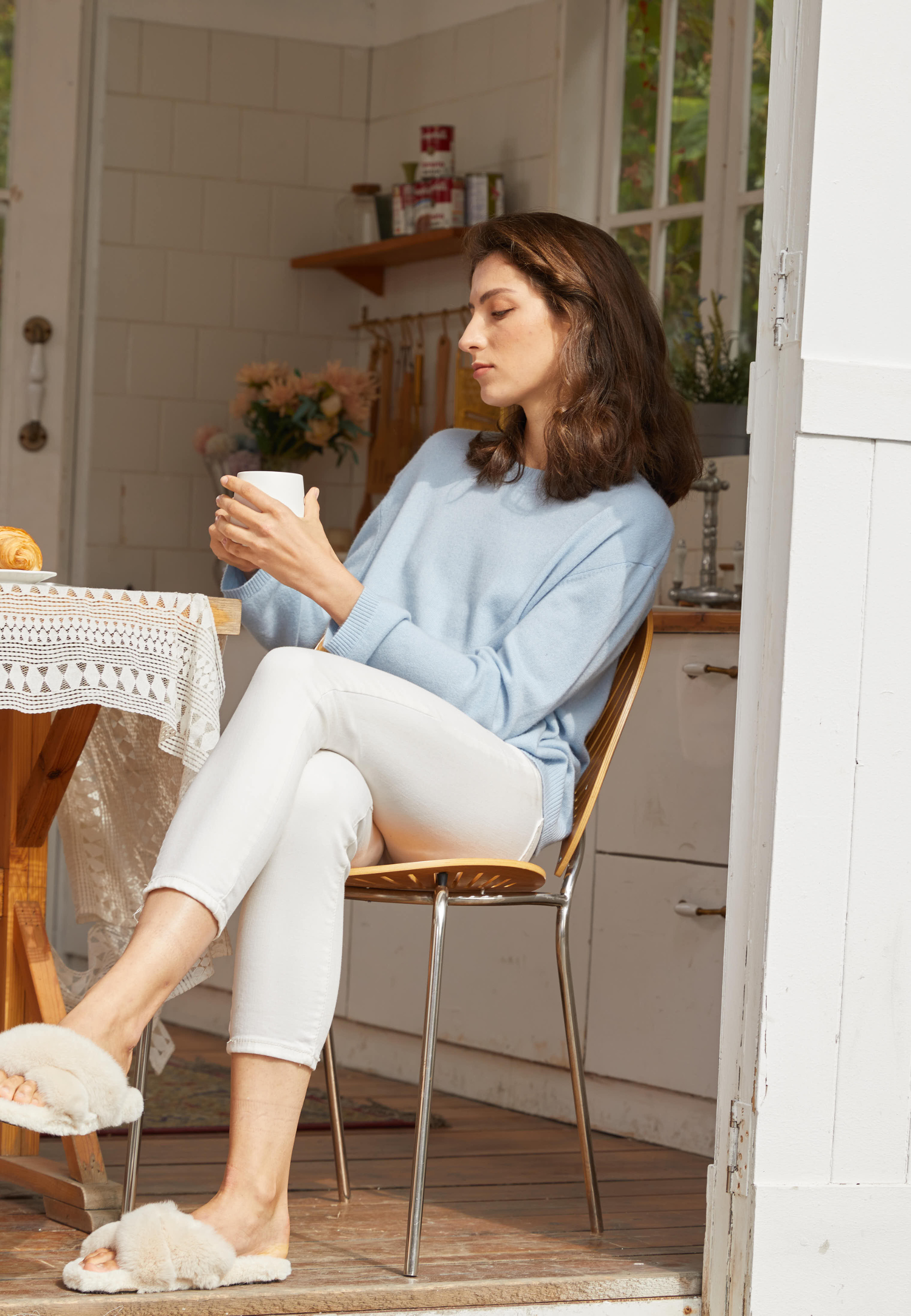 Sabrina Boat Neck Merino-Cashmere Sweater