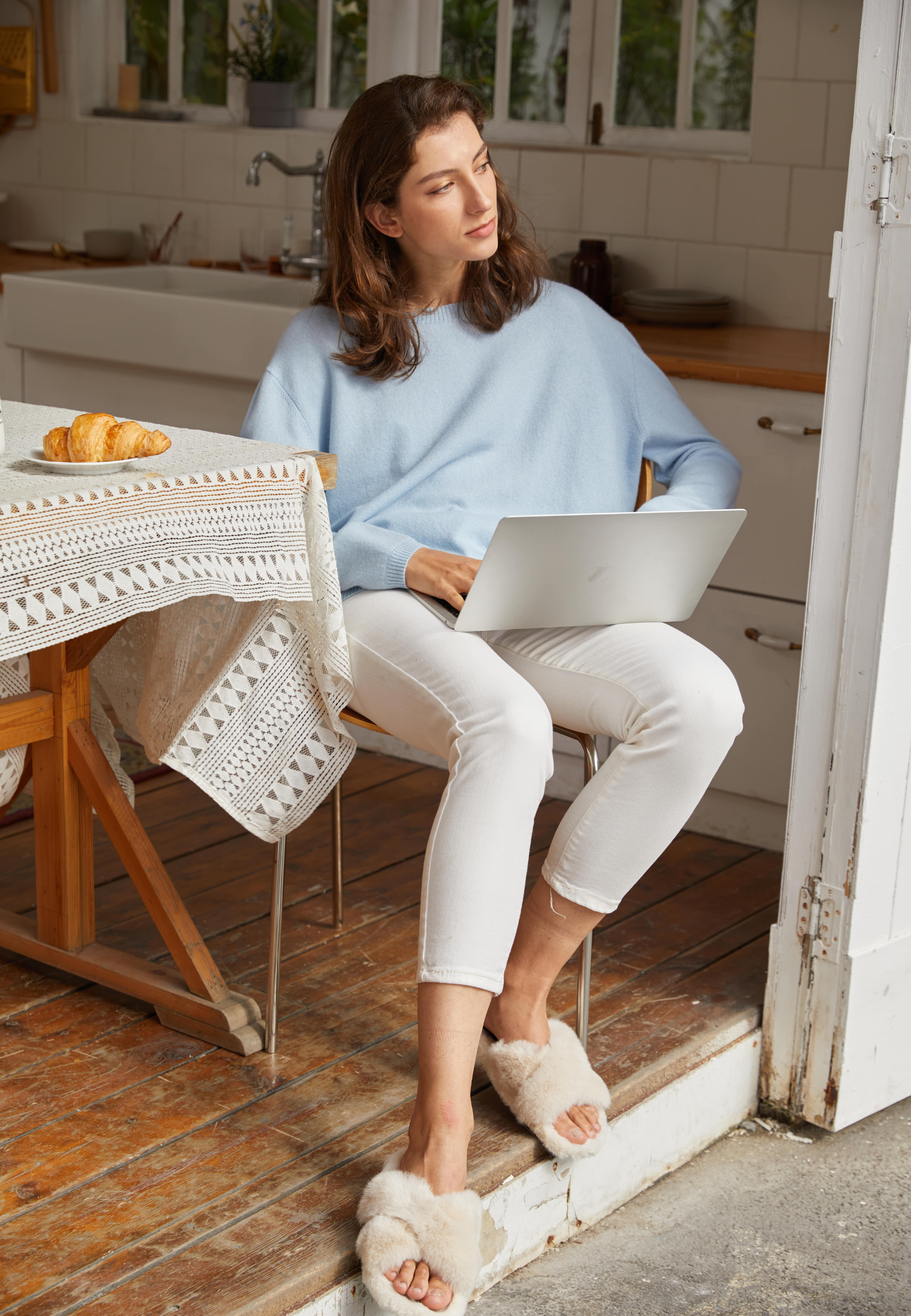 Sabrina Boat Neck Merino-Cashmere Sweater