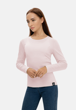 Load image into Gallery viewer, Long Sleeve Crew Neck Mercerized Cotton Women T-Shirt
