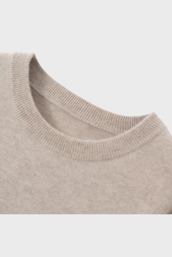 Solid Crew Neck Cashmere Sweater