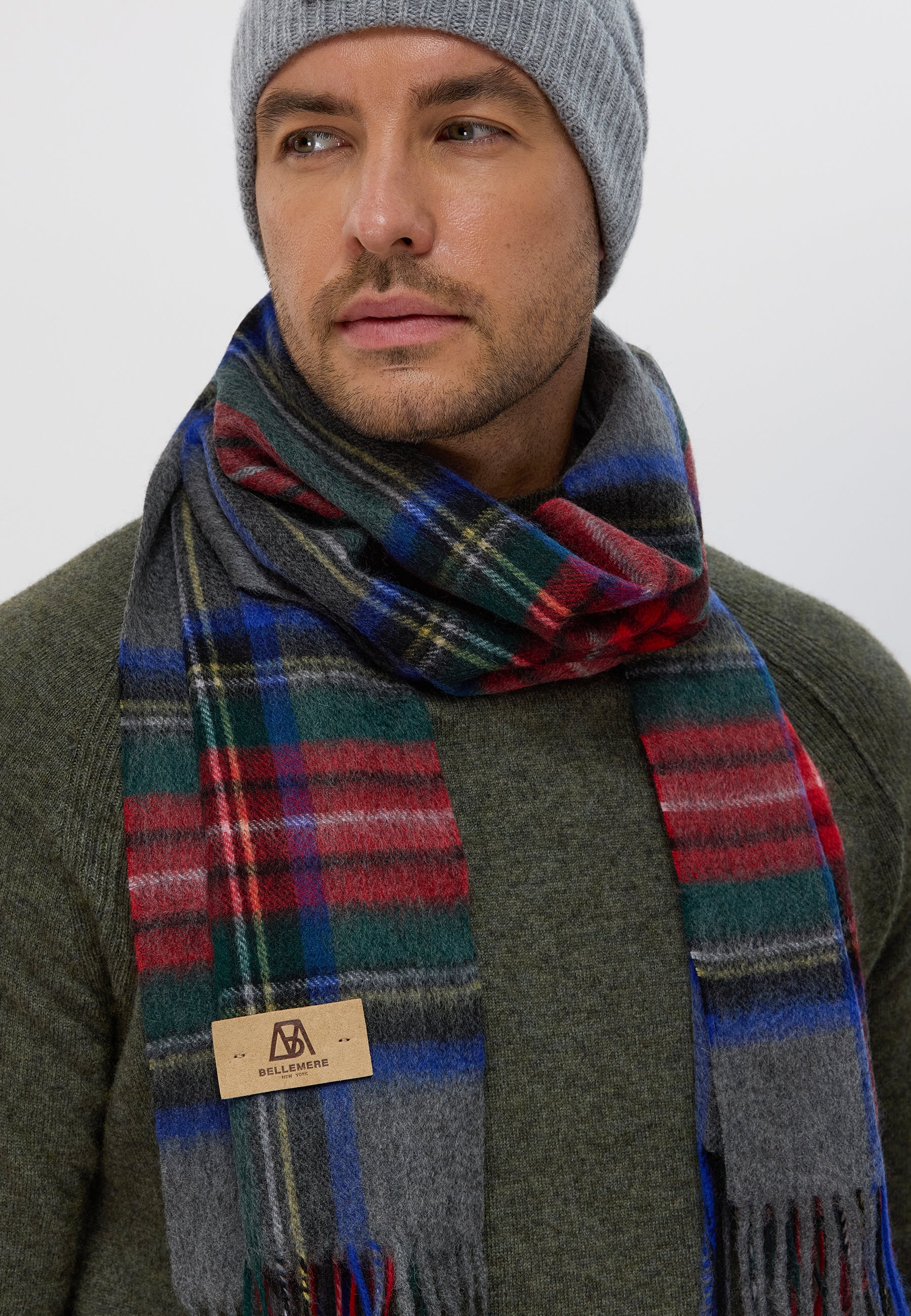 Checker Cashmere Plaid Scarf