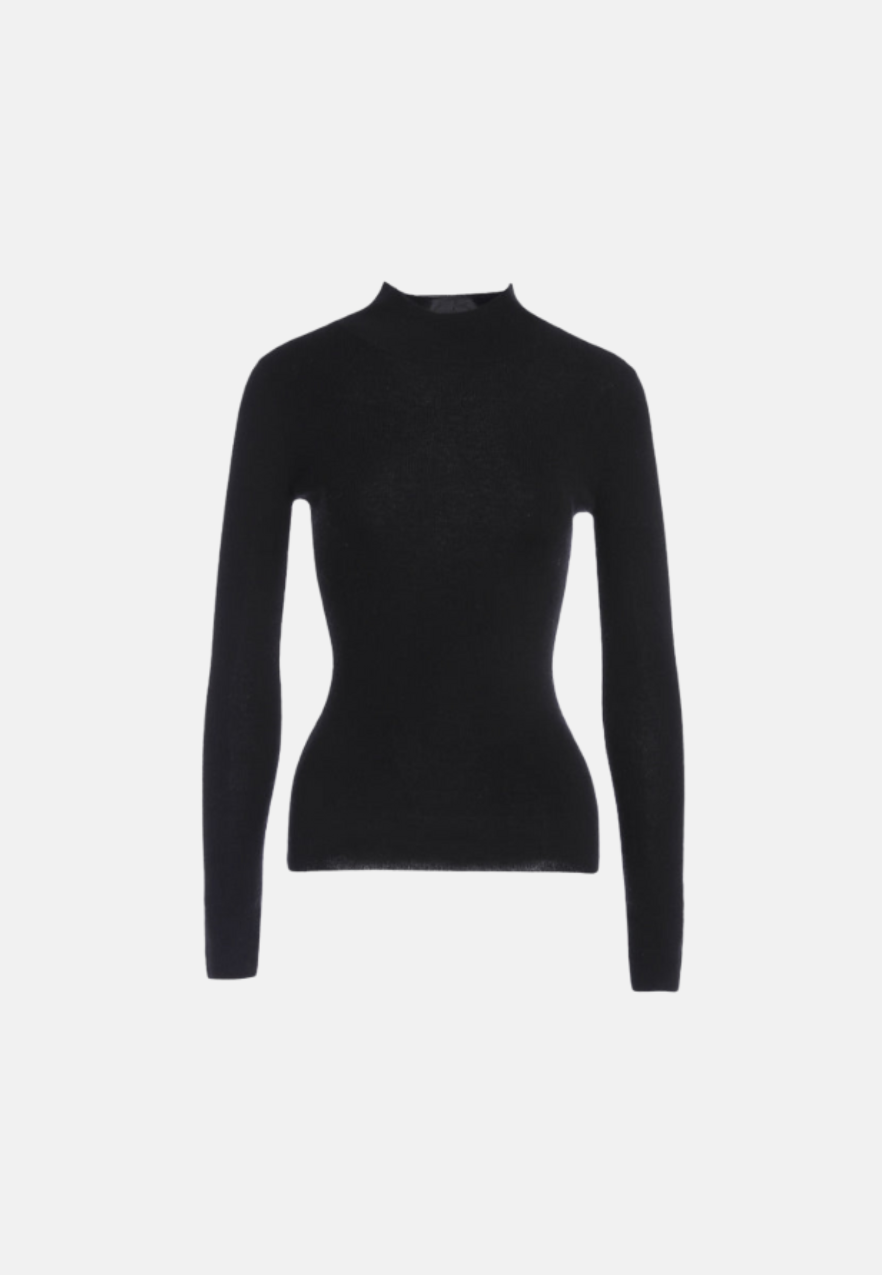 Fitted Mock-Neck Merino Sweater
