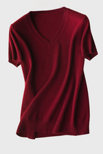 Charger l&#39;image dans la galerie, Silk Cashmere V-Neck T-Shirt
