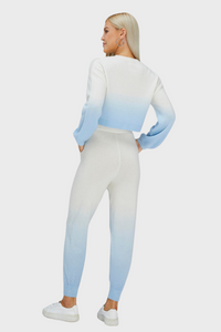 Polar Bear Gradient Cashmere Cropped Sweater-Pant SET (With Crystal Touch)236082575442162