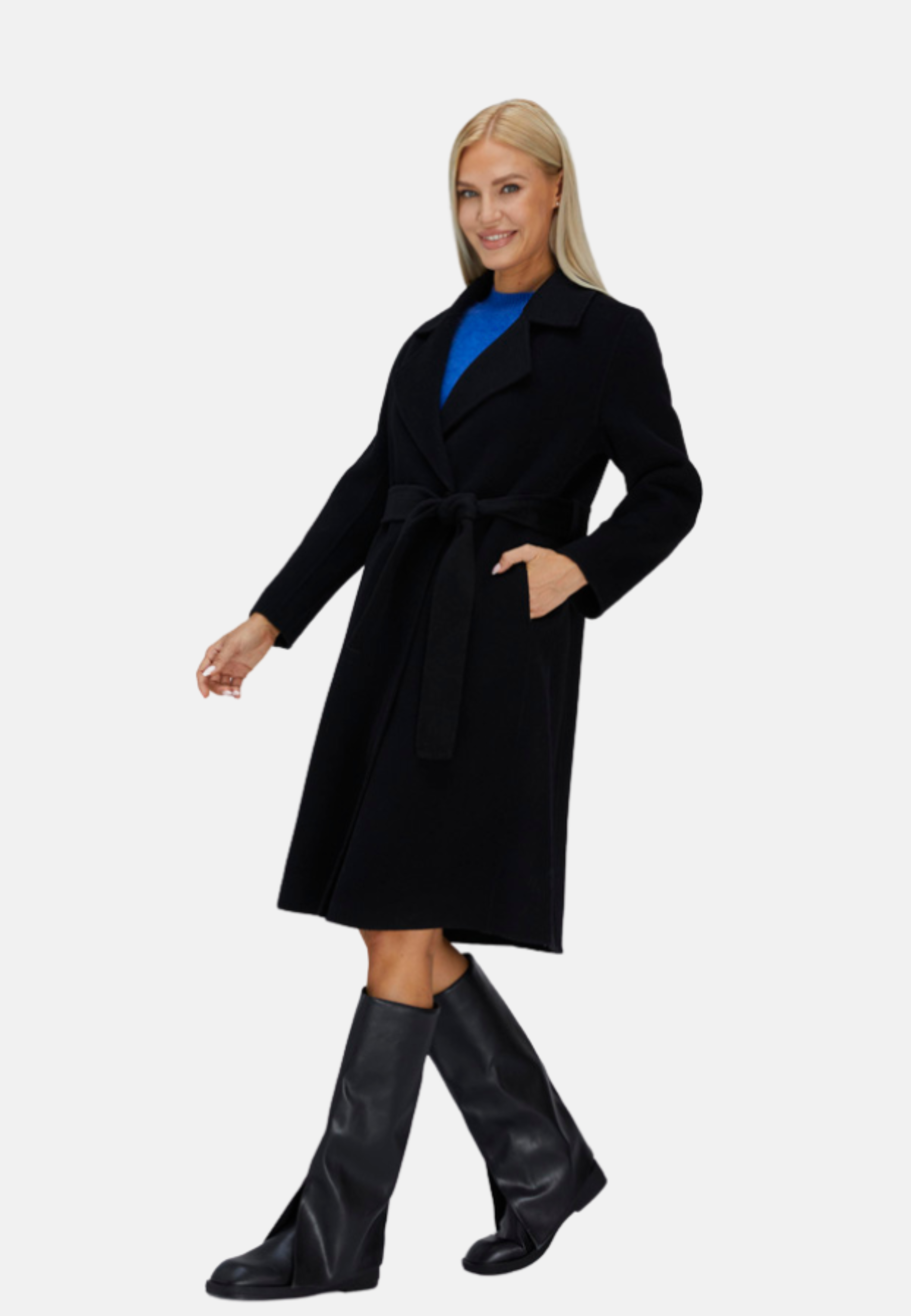 Black Handmade Wool Coat