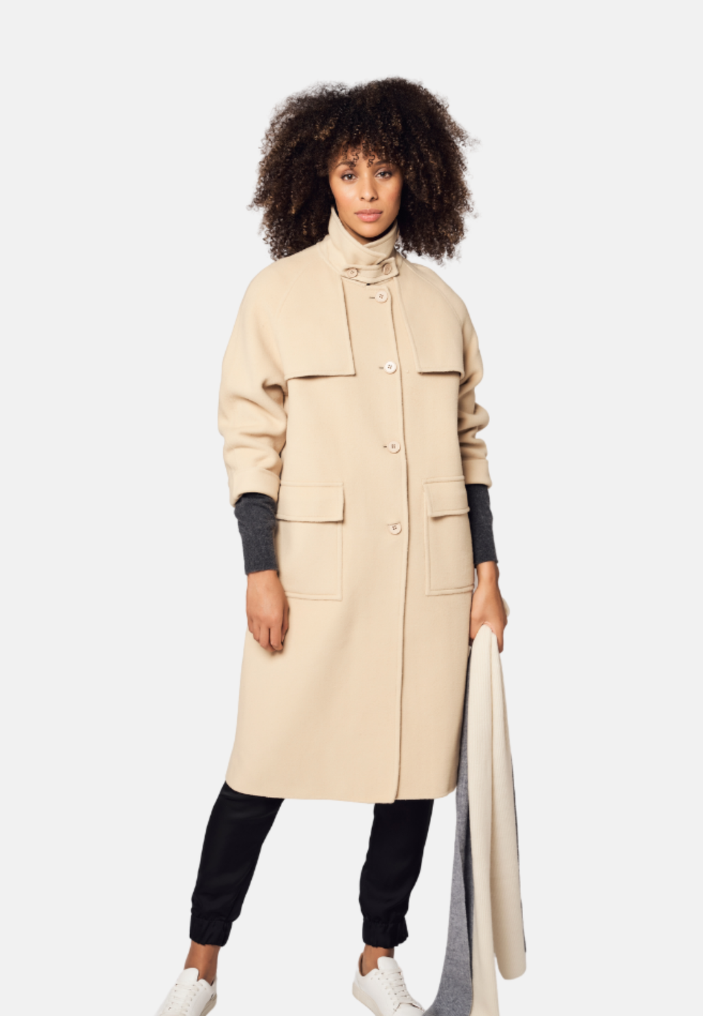 Manteau en laine beige