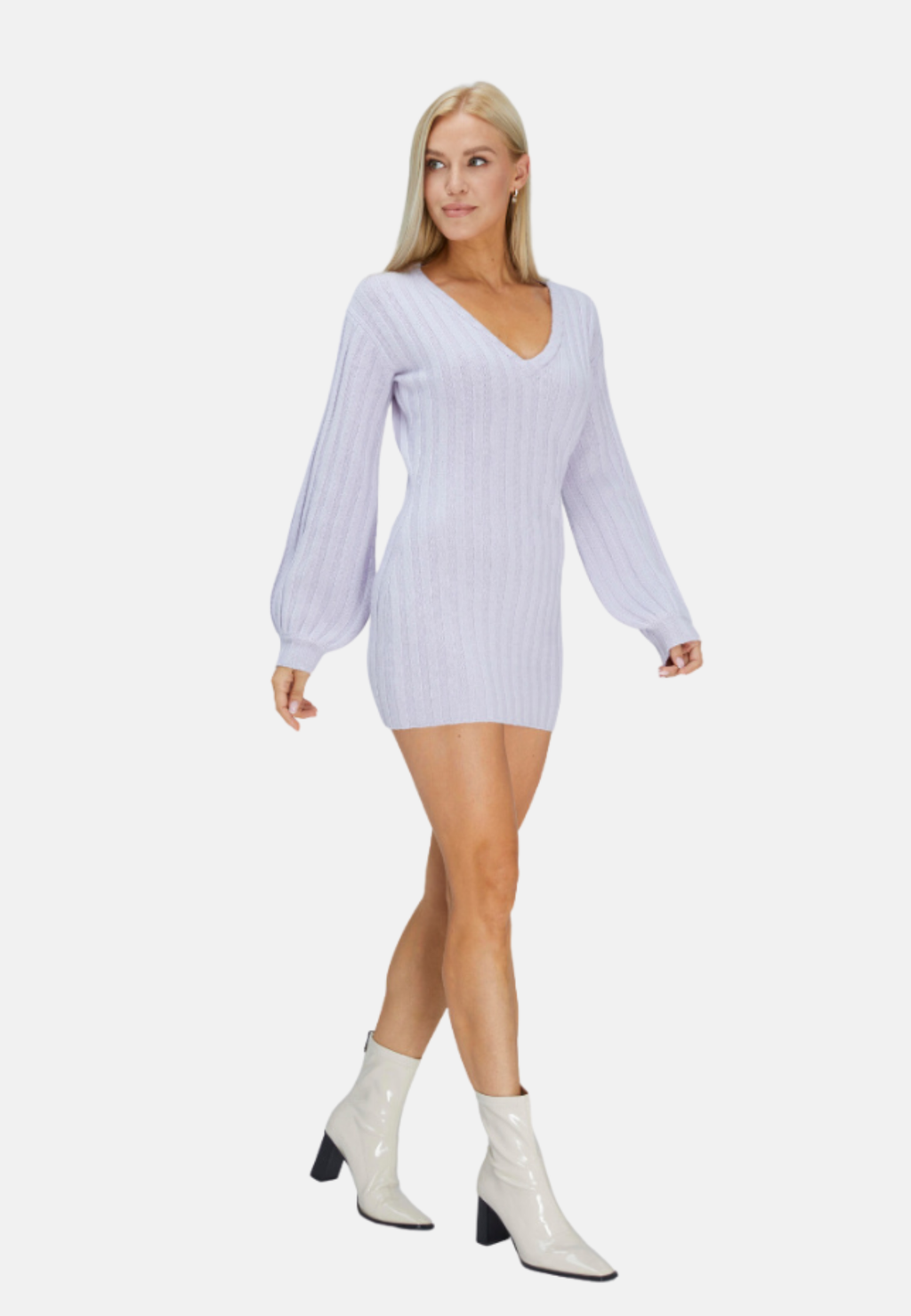 Robe pull courte en cachemire et laine mérinos