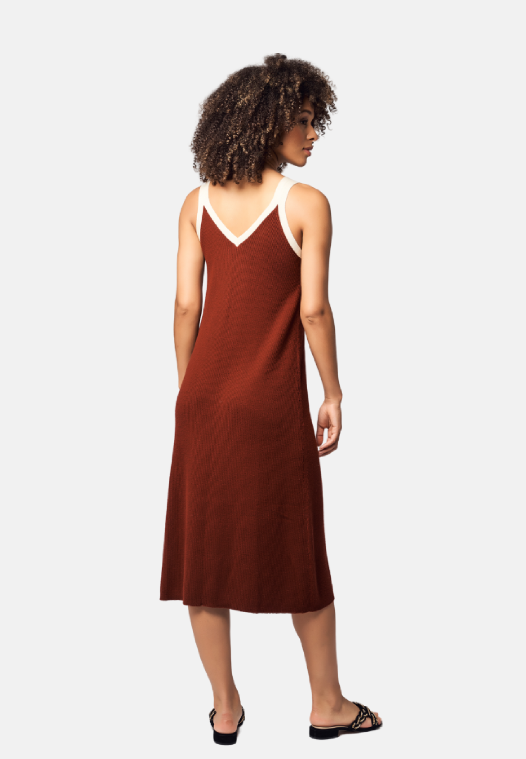 Double V Wool Tank Dress