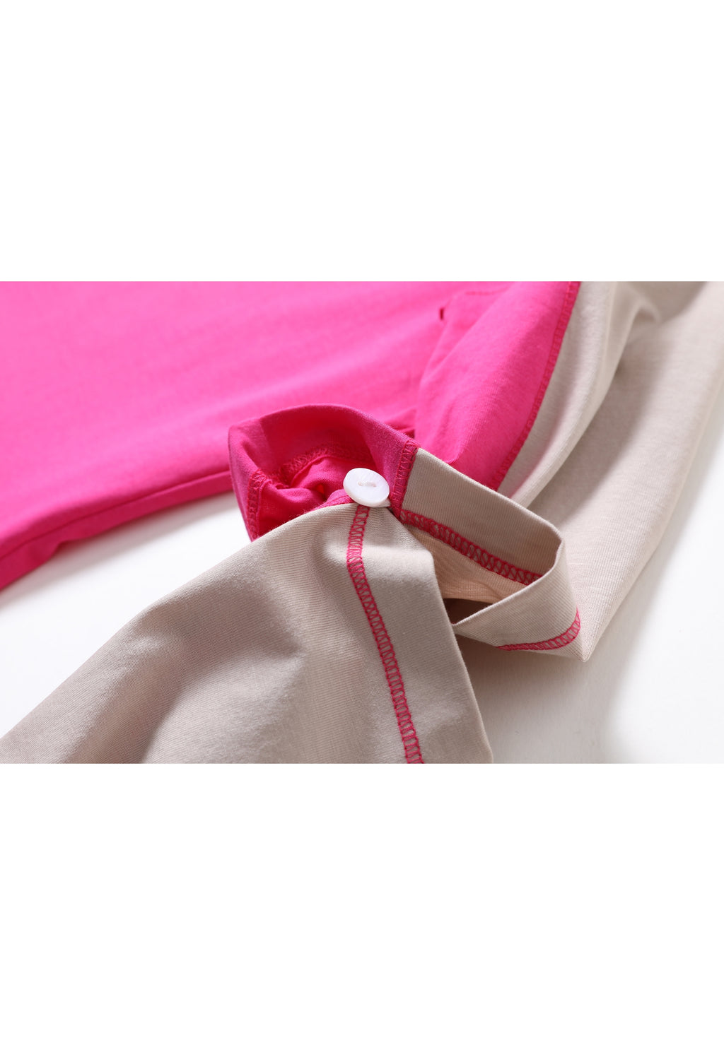 Half-Zip Two-Way Long & Half Sleeves Mini Dress ( Slim fit )