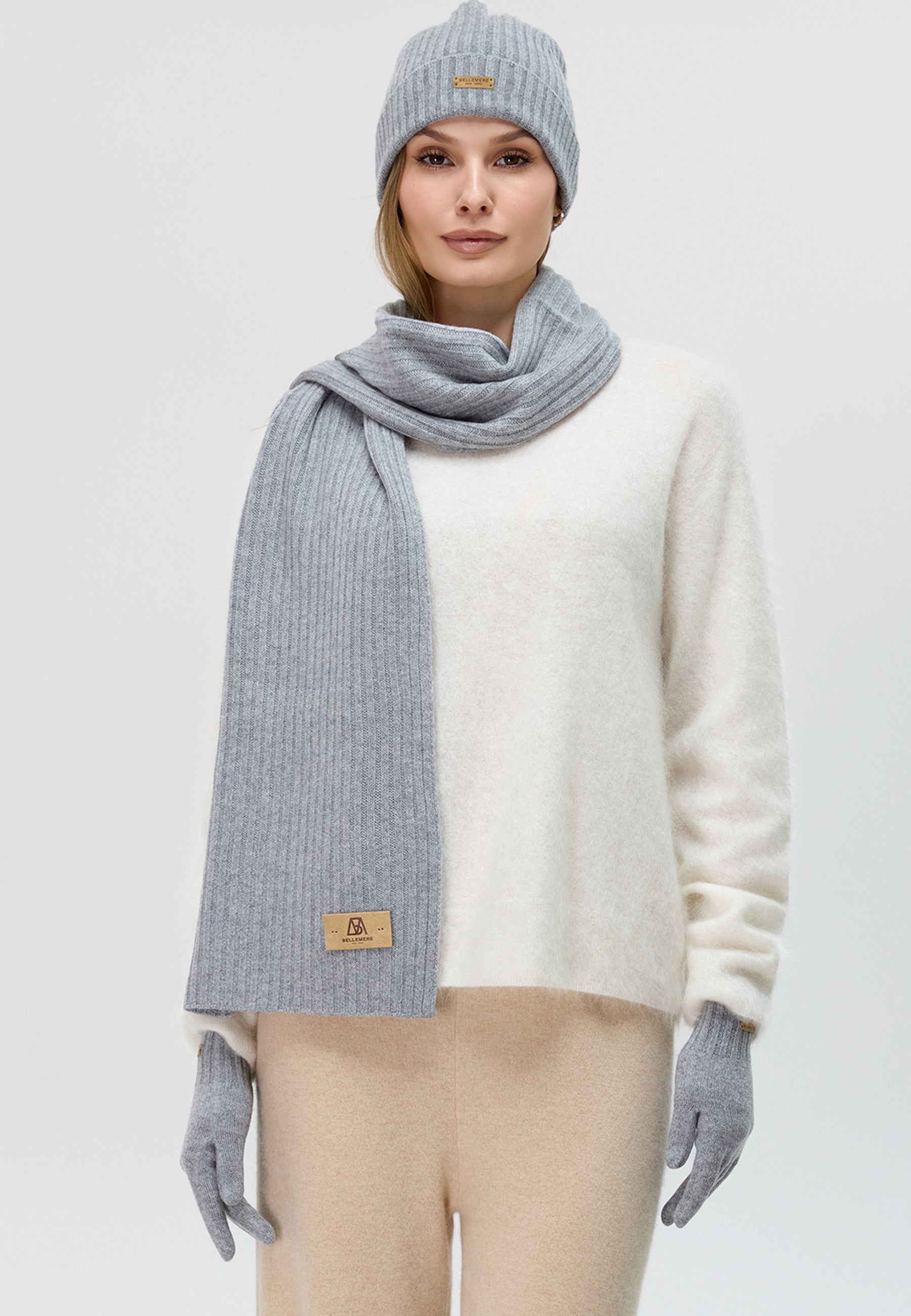 Flat-Ribbed Knit Merino Wool Hat