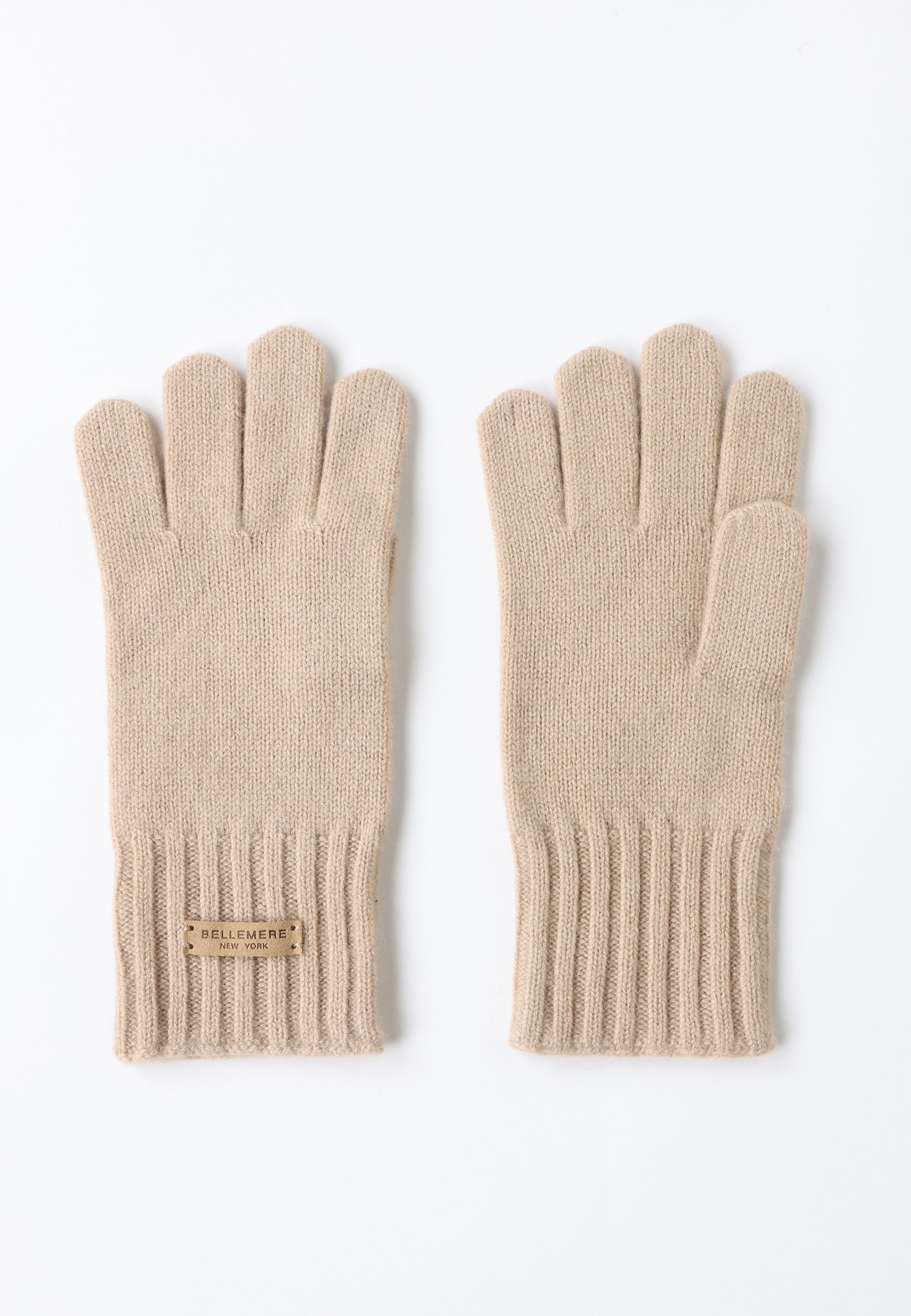 Flat-Ribbed Knit Merino Wool Gloves