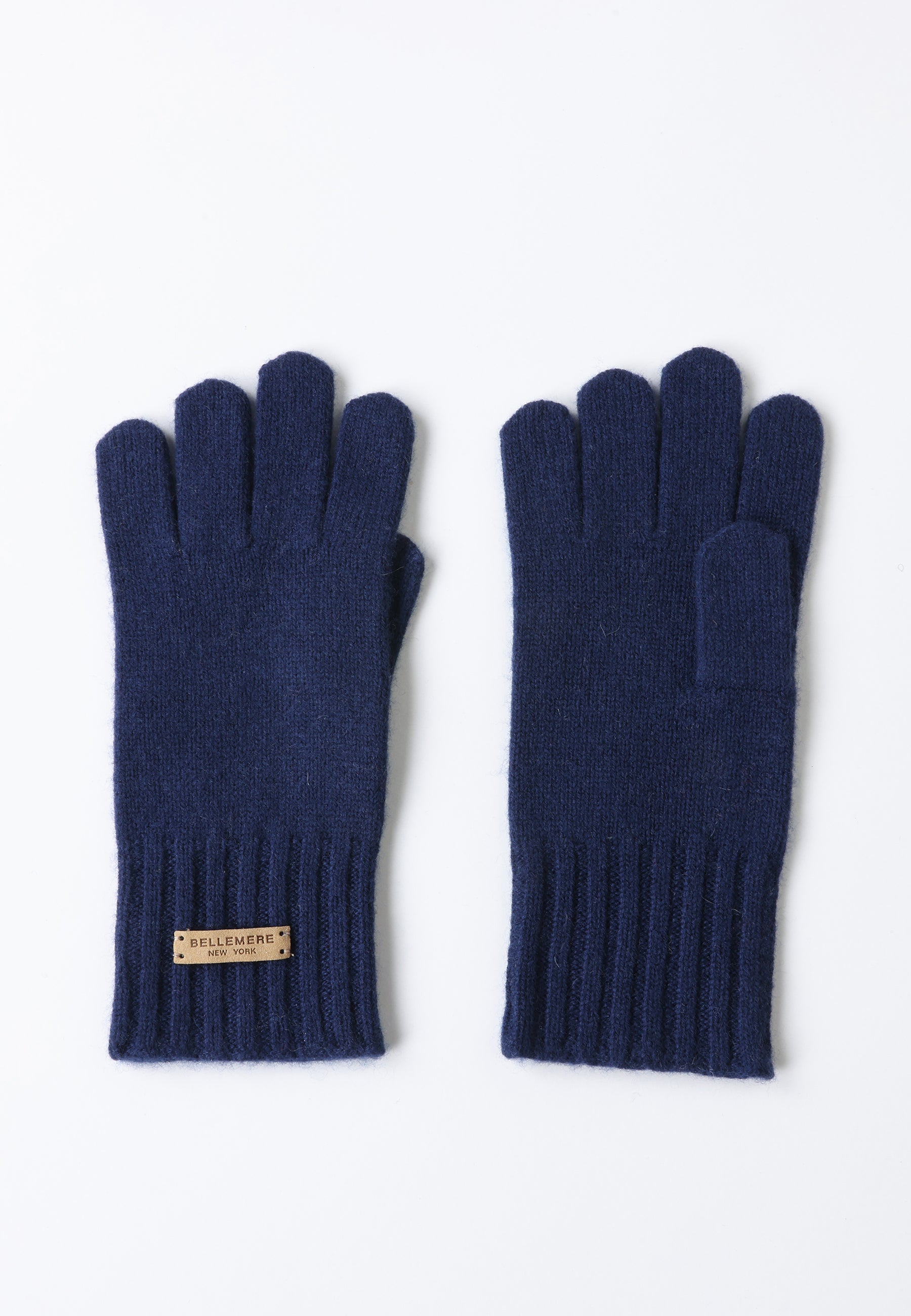 Flat-Ribbed Knit Merino Wool Gloves