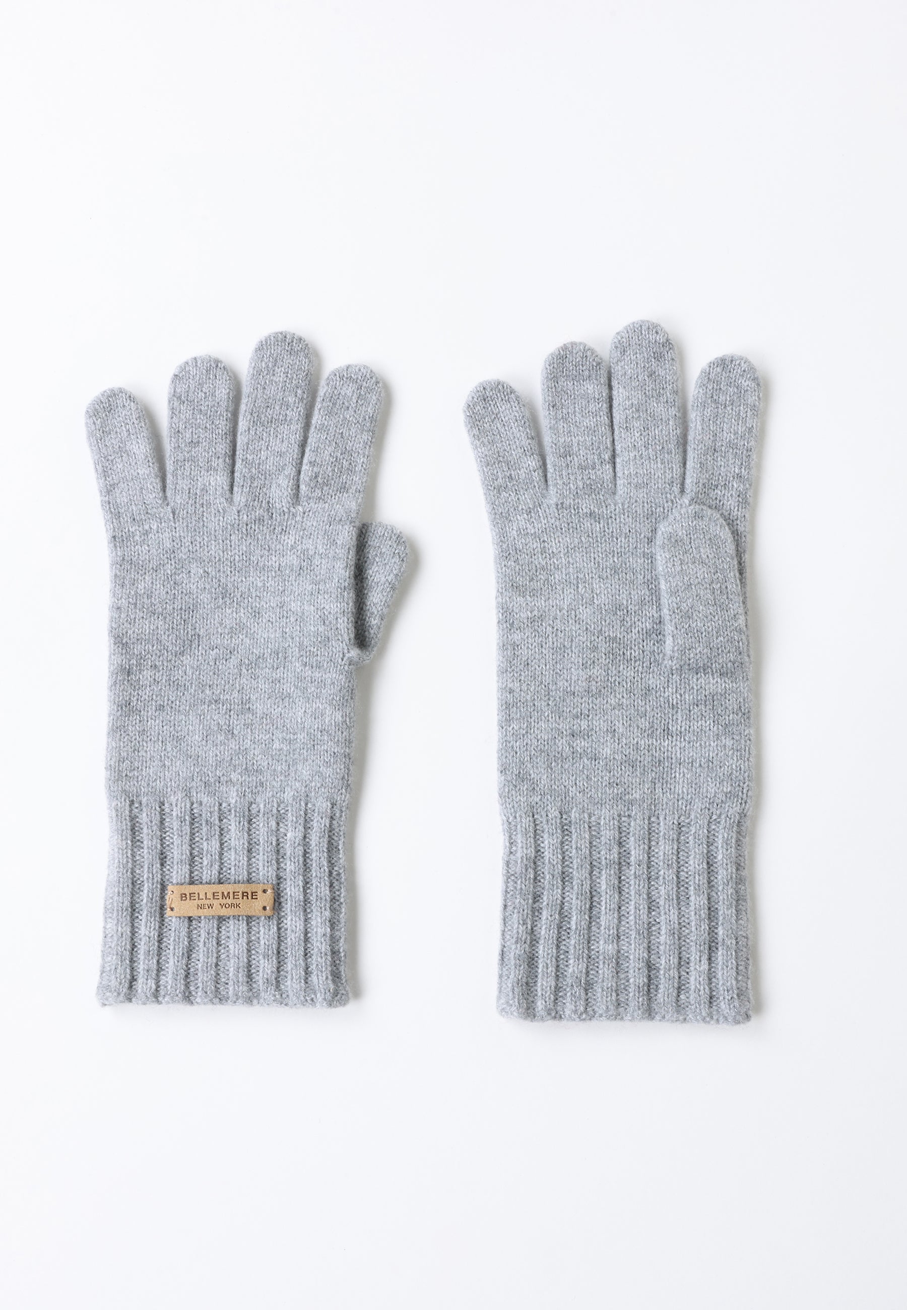 Flat-Ribbed Knit Merino Wool Gloves