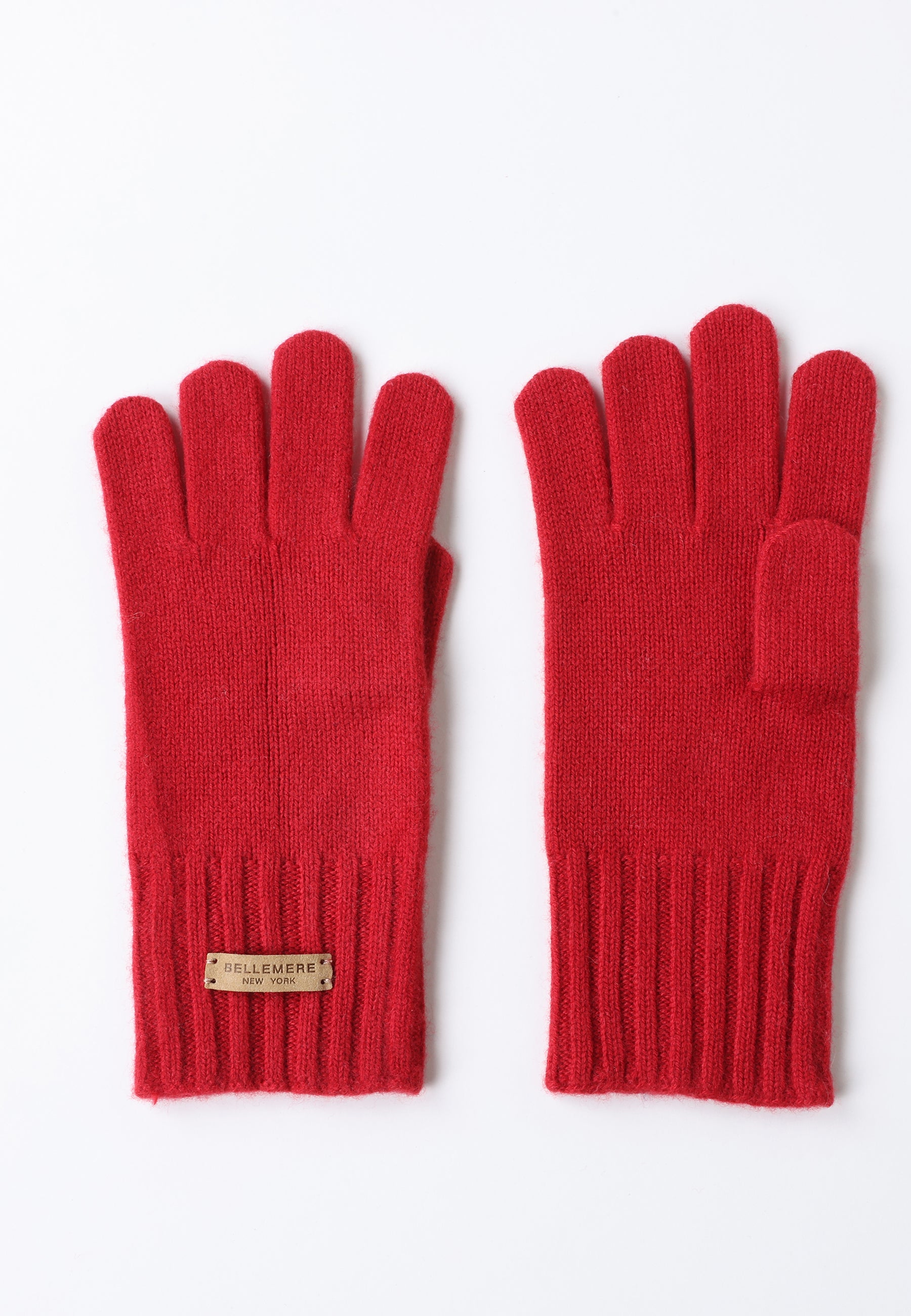 Flat-Ribbed Knit Merino Wool Gloves