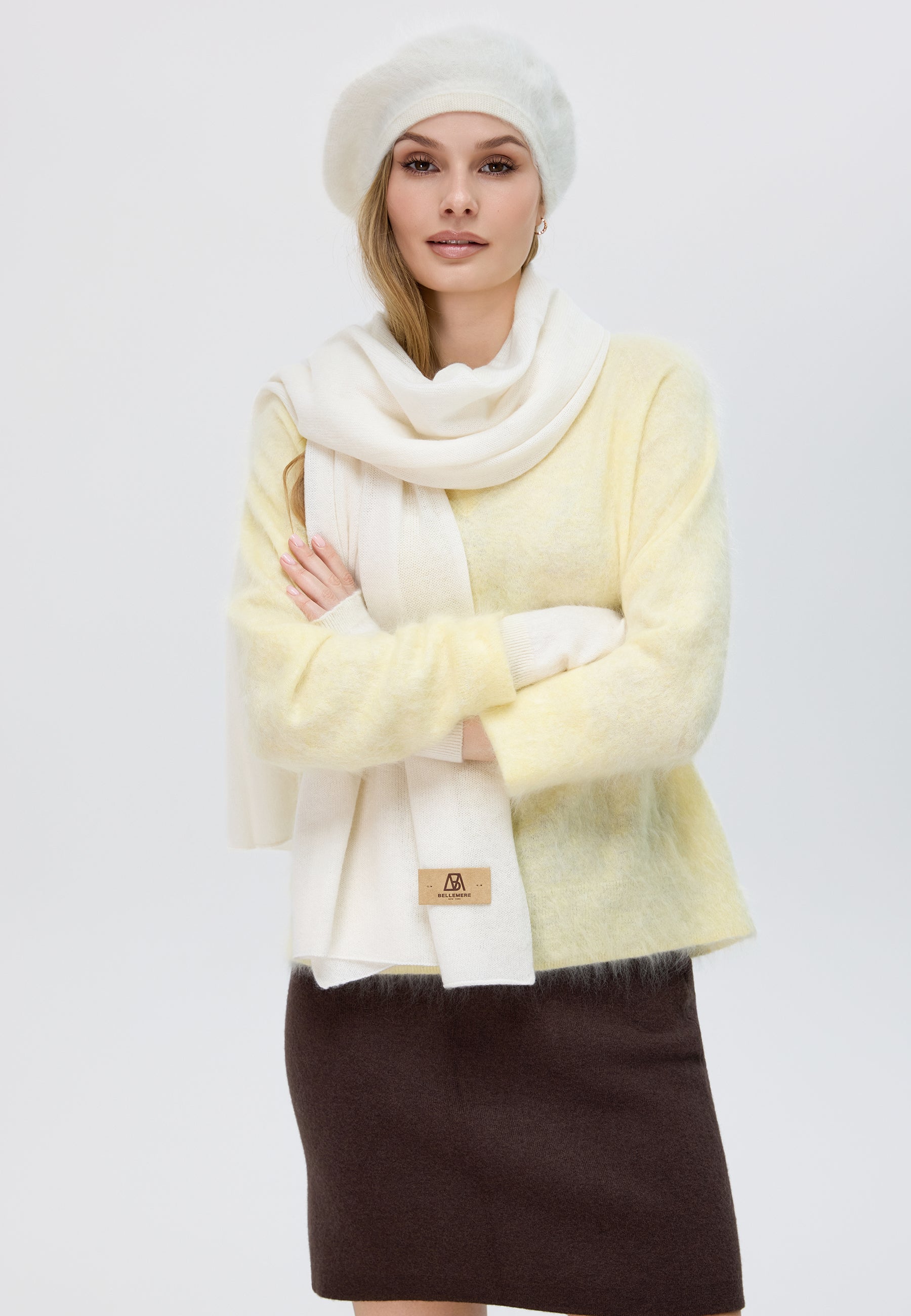 Brushed Pure Cashmere Beret