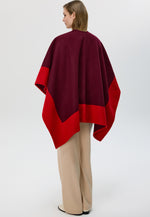 Load image into Gallery viewer, Double-Sided Wool Cape Shawl — Two-Tone Reversible Design
