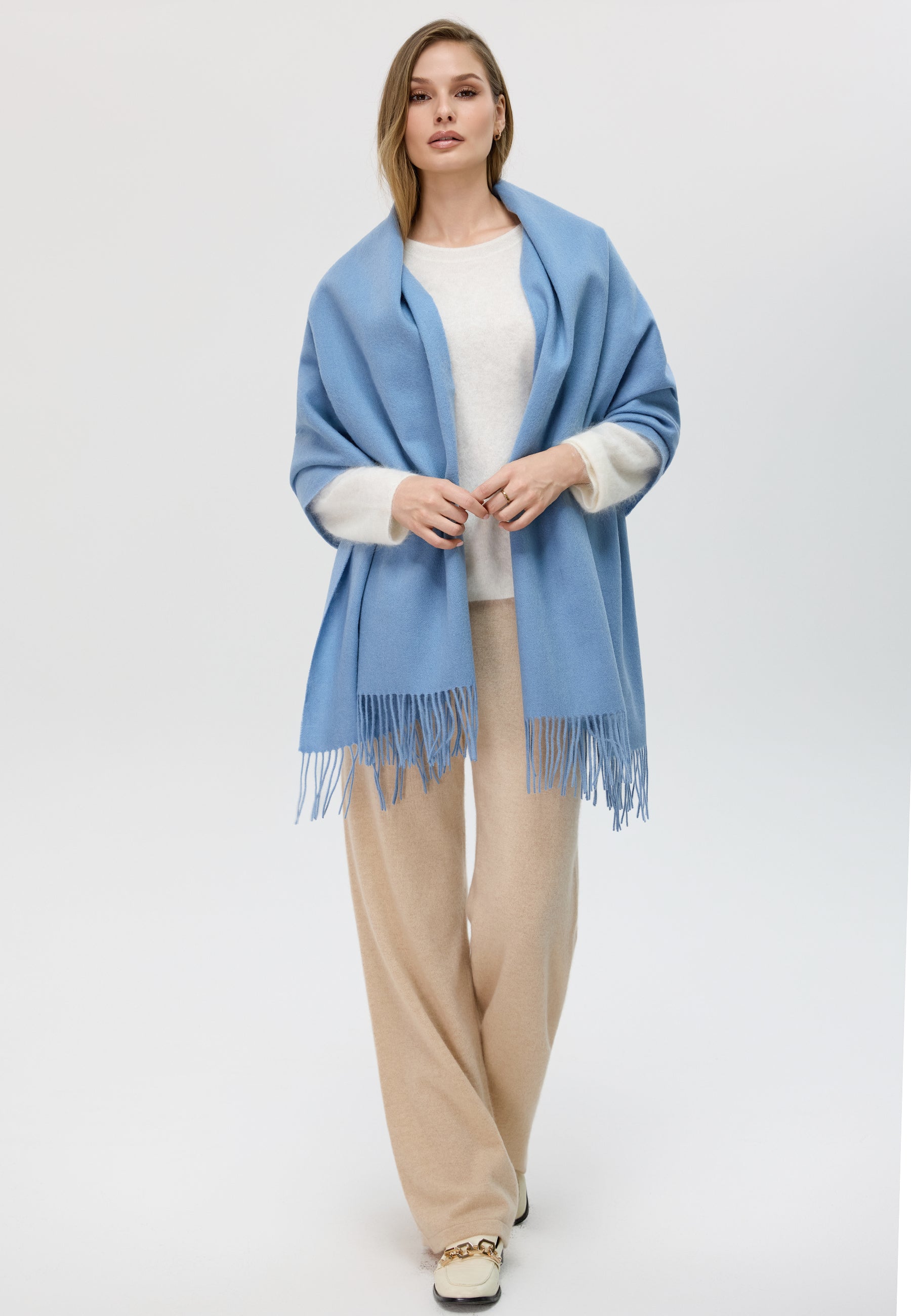 Plain Wool Scarf and Shawl