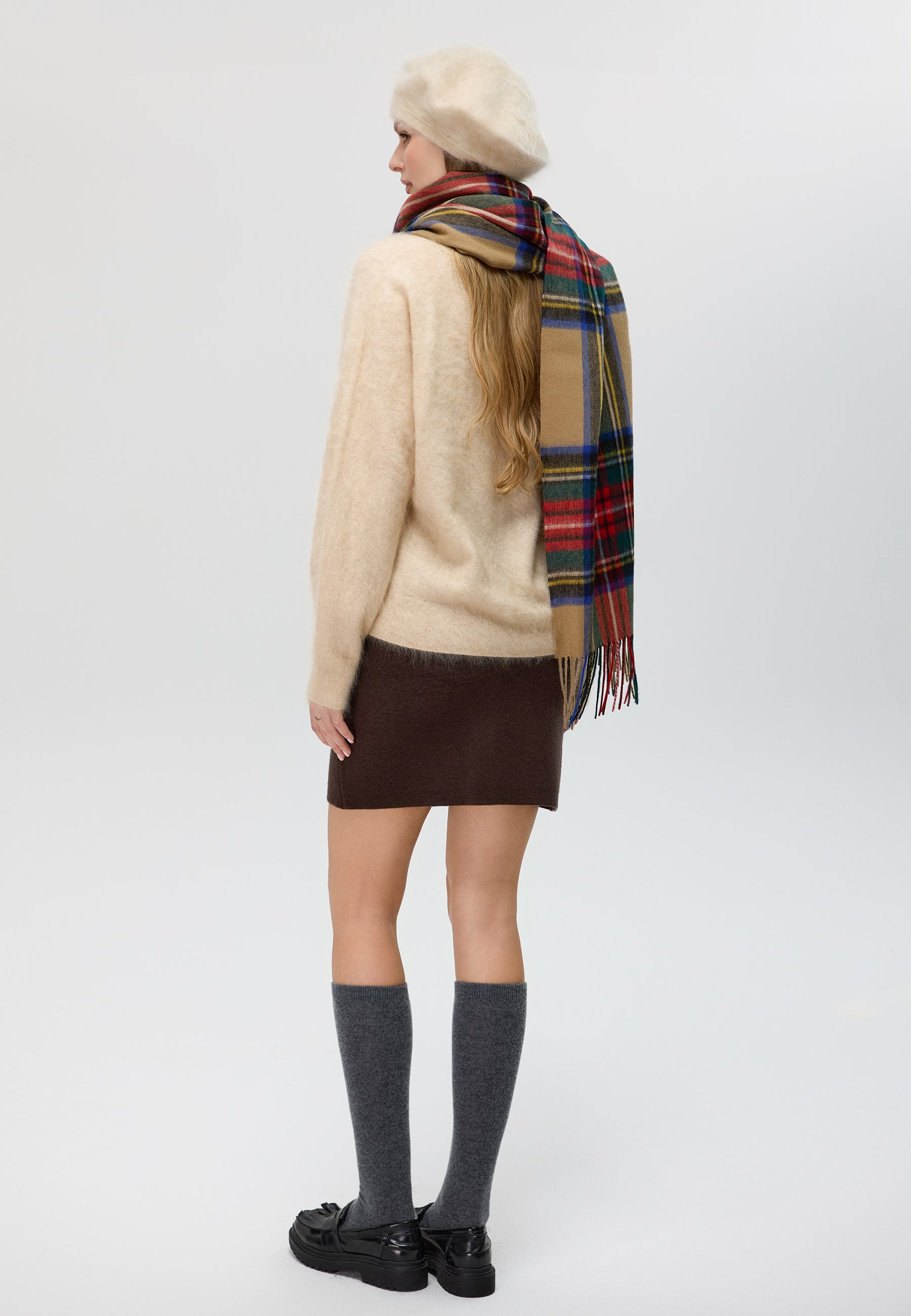 Classic Checker Lambswool Shawl