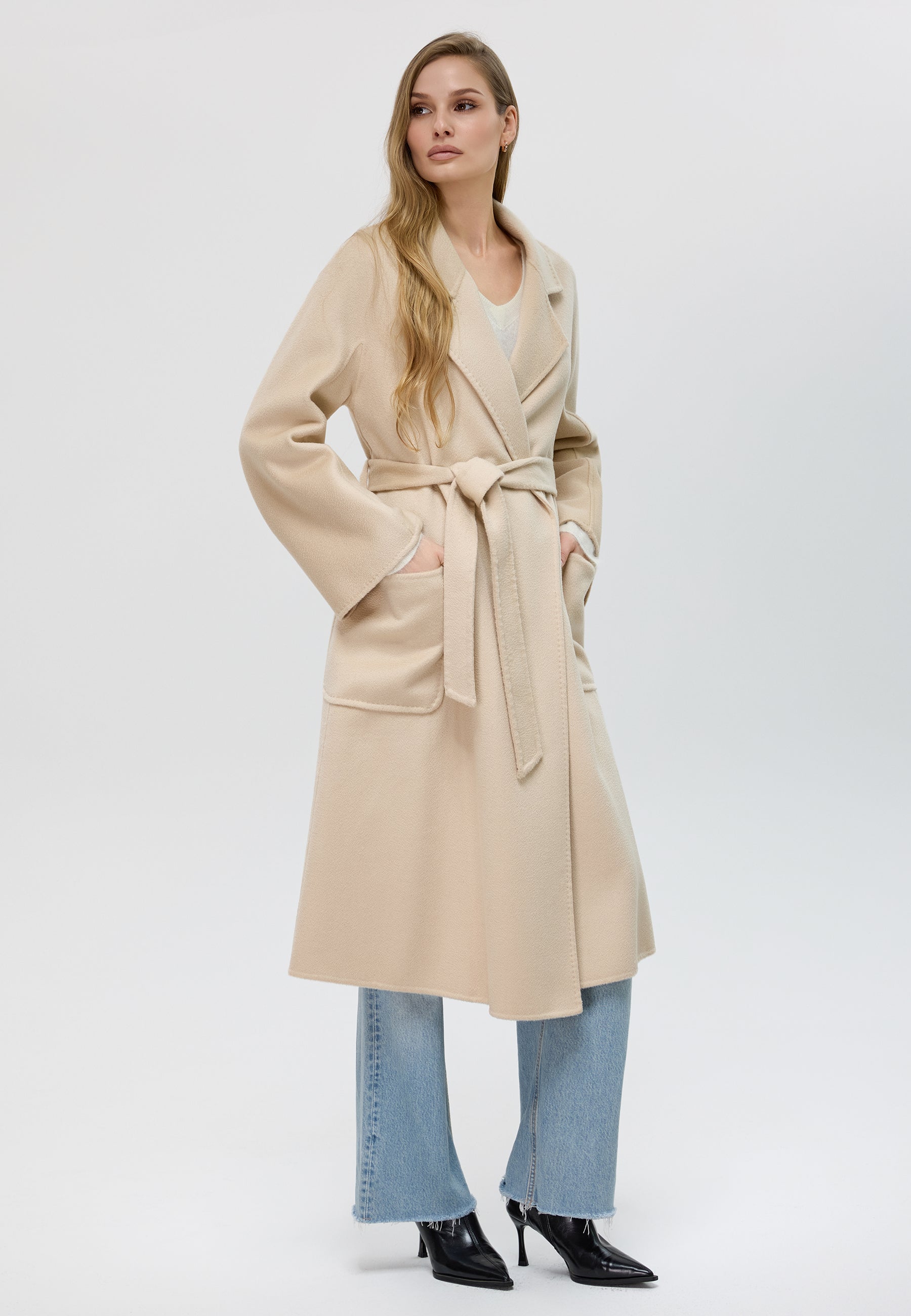 Belted Merino Overcoat