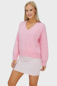 V-Neck Brushed Cashmere Sweater736085044707570