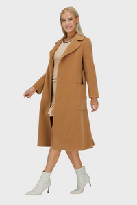 Relaxed Cashmere Blend Coat with Belt535782611763442