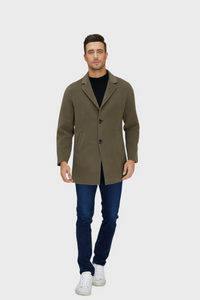 Slick Single-Breasted Wool Blend Coat1936068022255858