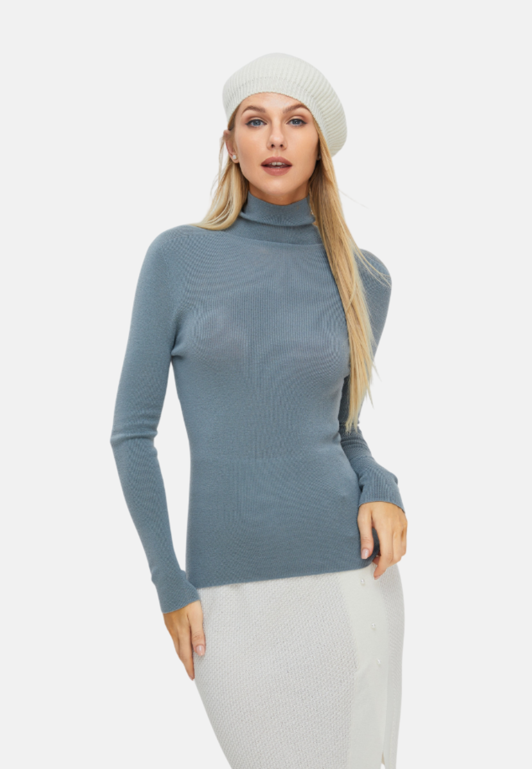Fitted Turtleneck Sweater (Cashmere & Merino Wool)