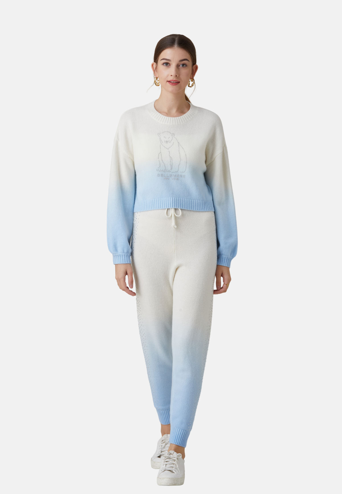 Polar Bear Cropped Cashmere Sweater