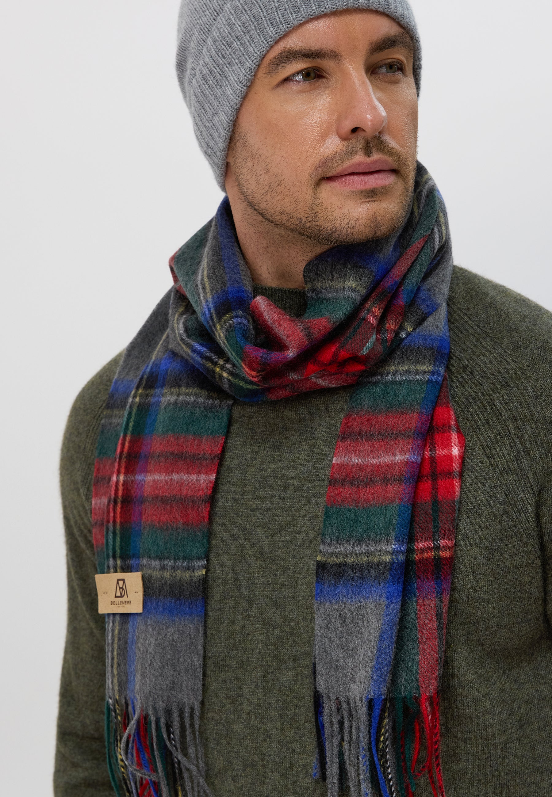 Checker Cashmere Plaid Scarf