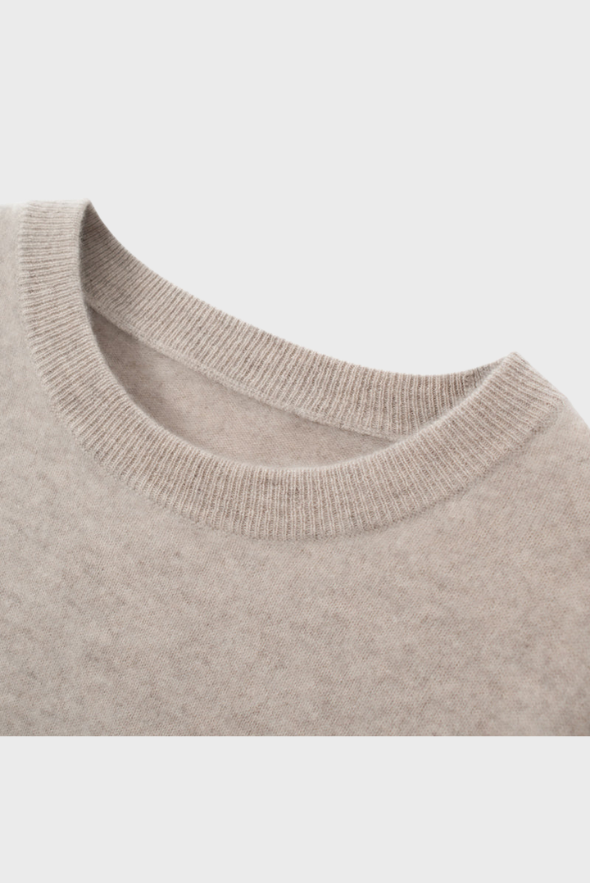 Solid Crew Neck Cashmere Sweater