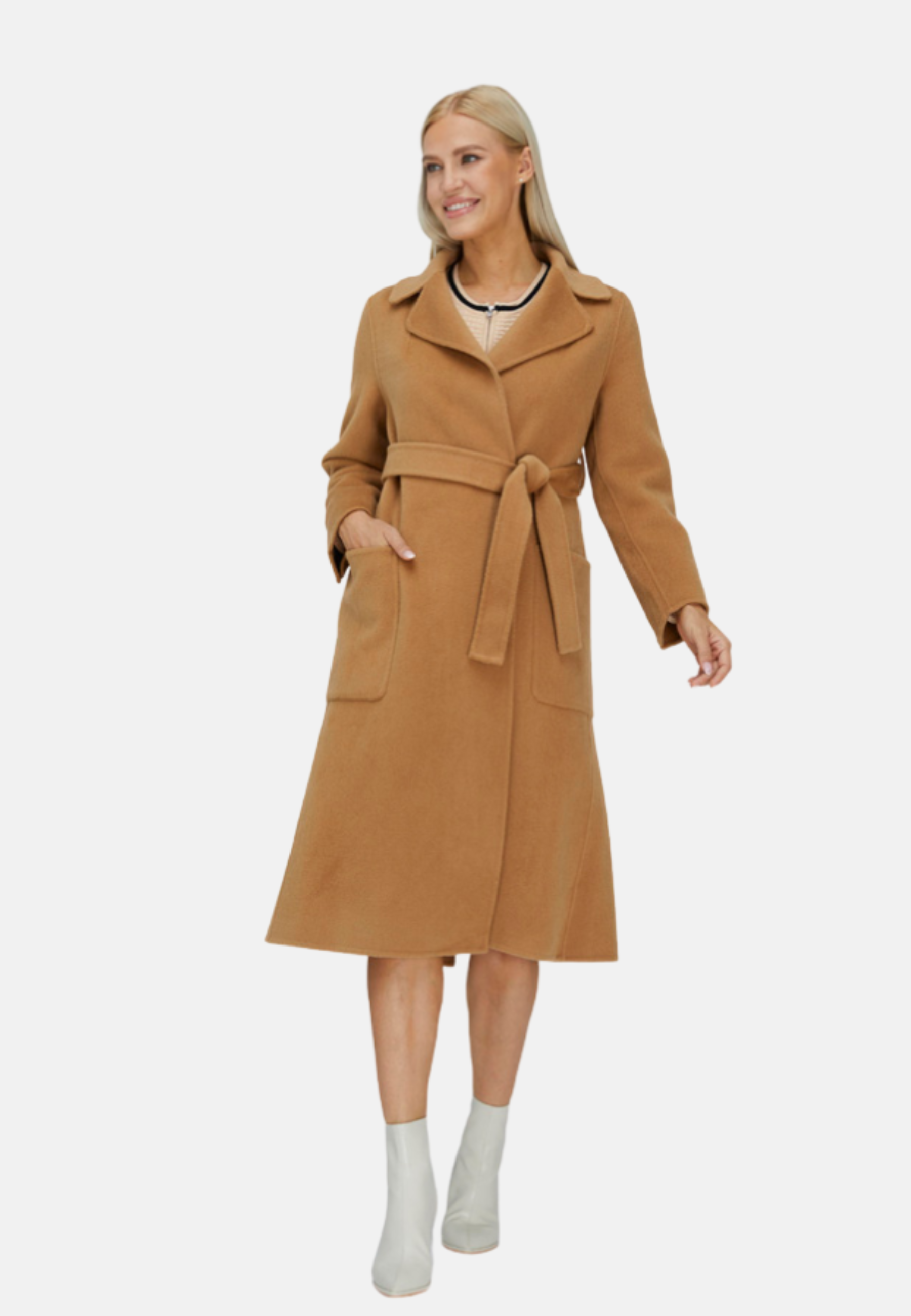 Relaxed Cashmere Blend Coat with Belt