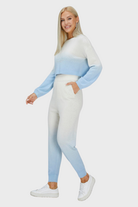 Polar Bear Gradient Cashmere Cropped Sweater-Pant SET (With Crystal Touch)336082575114482