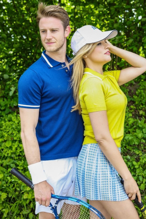 T-shirt polo de sport en cachemire