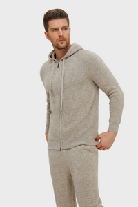 Ribbed Cashmere Full Zipper Hoodie836084856619250