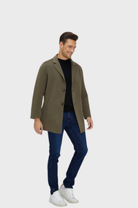 Slick Single-Breasted Wool Blend Coat2036068022288626