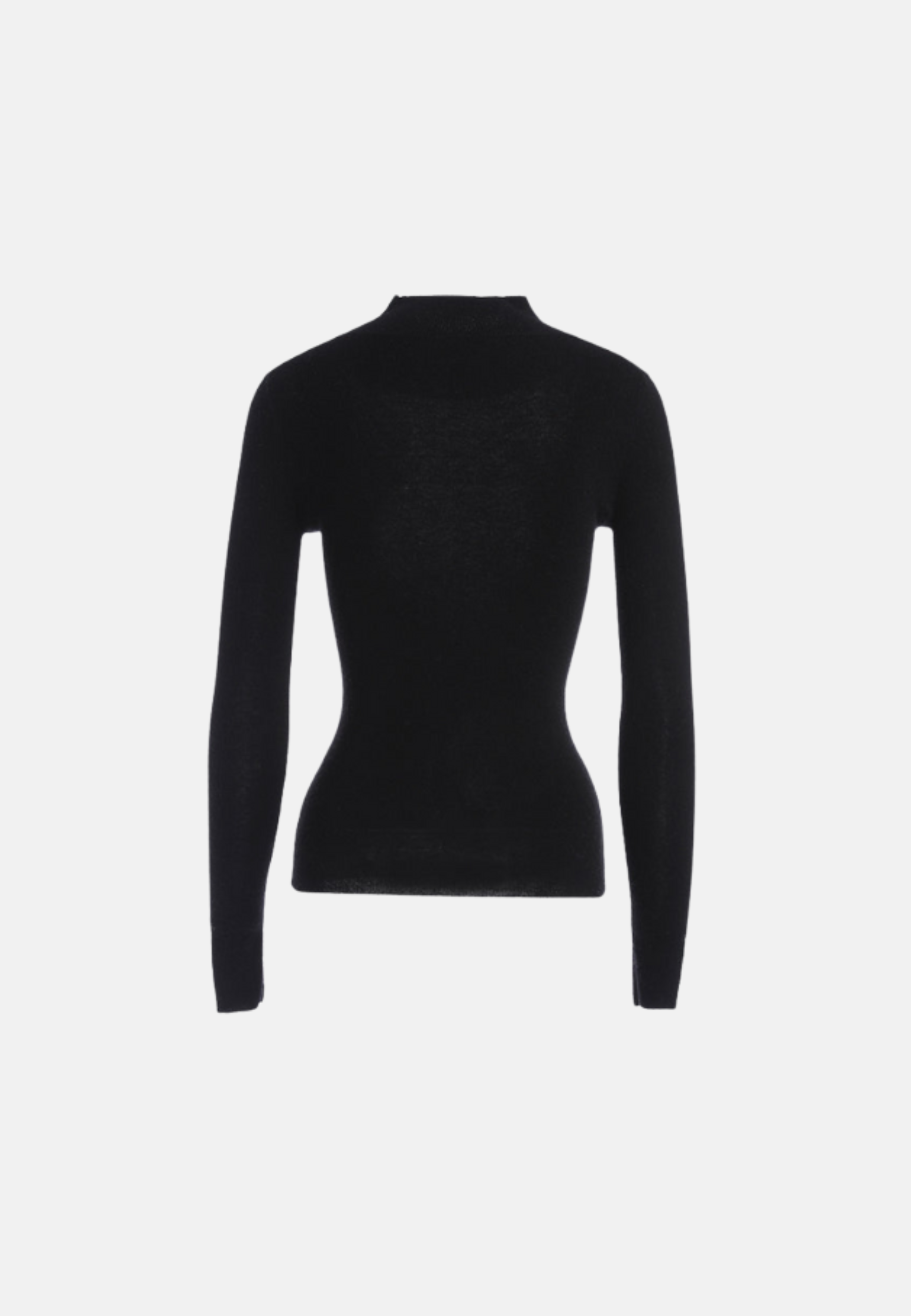 Fitted Mock-Neck Merino Sweater