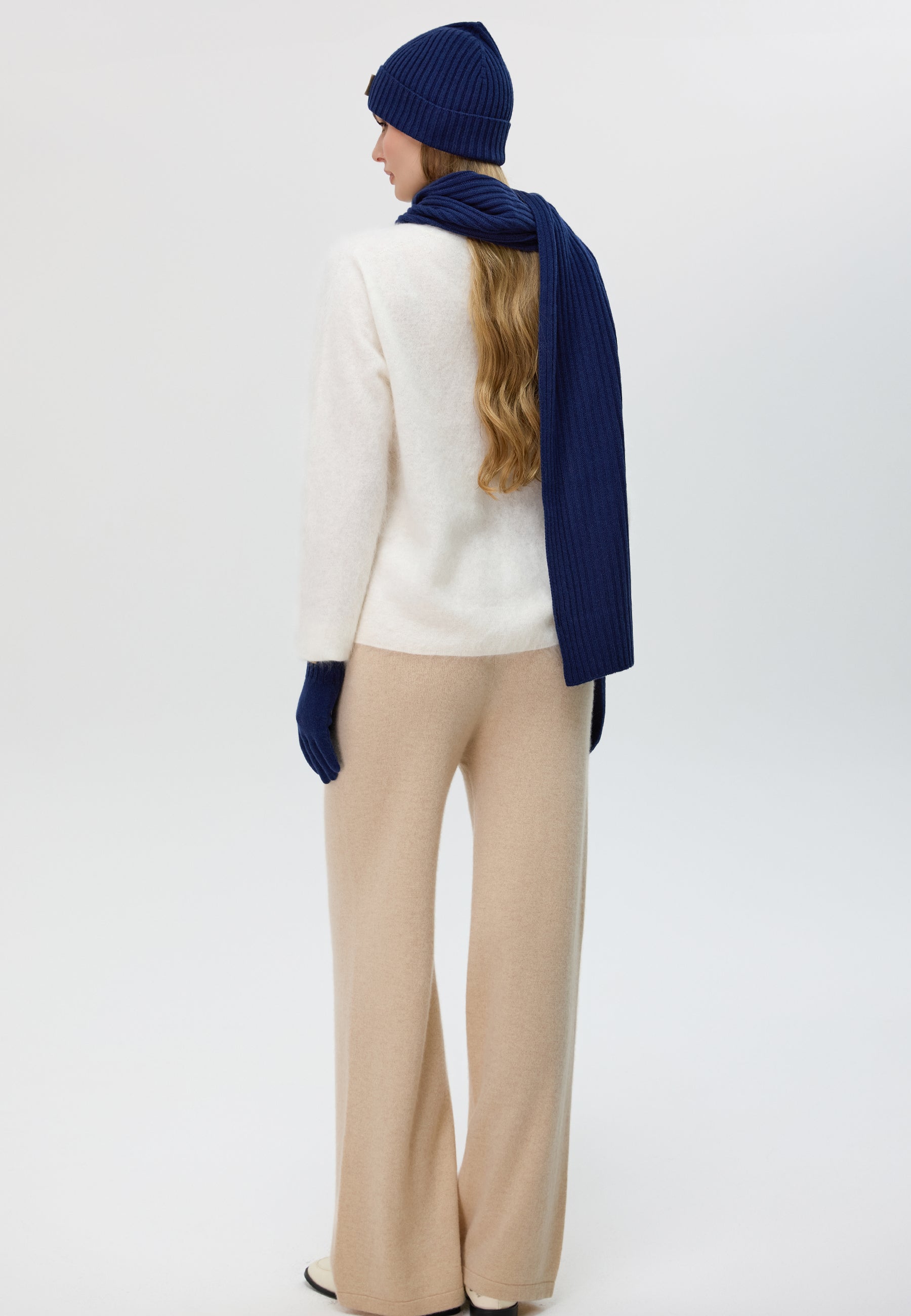 Flat-Ribbed Knit Merino Wool Hat