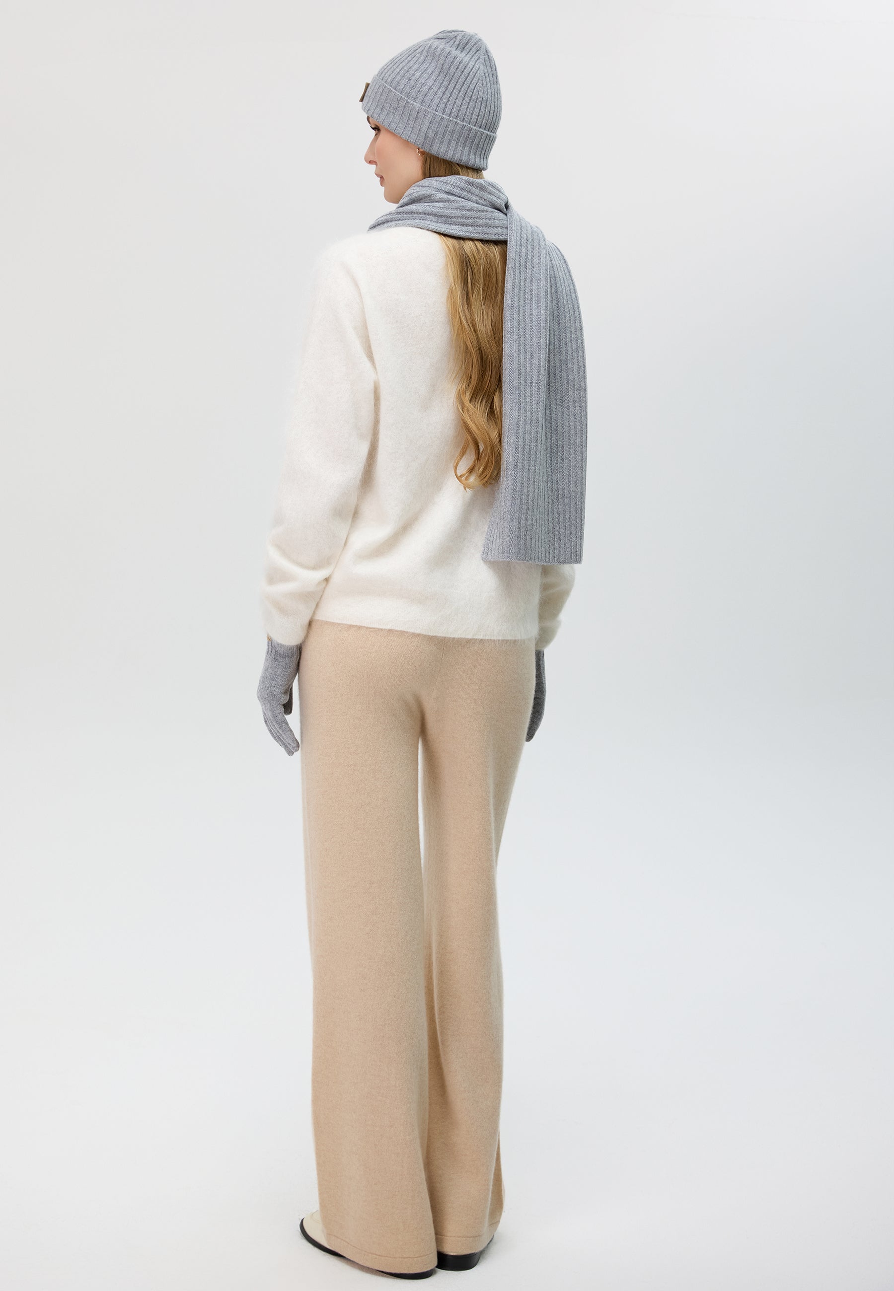 Flat-Ribbed Knit Merino Wool Hat