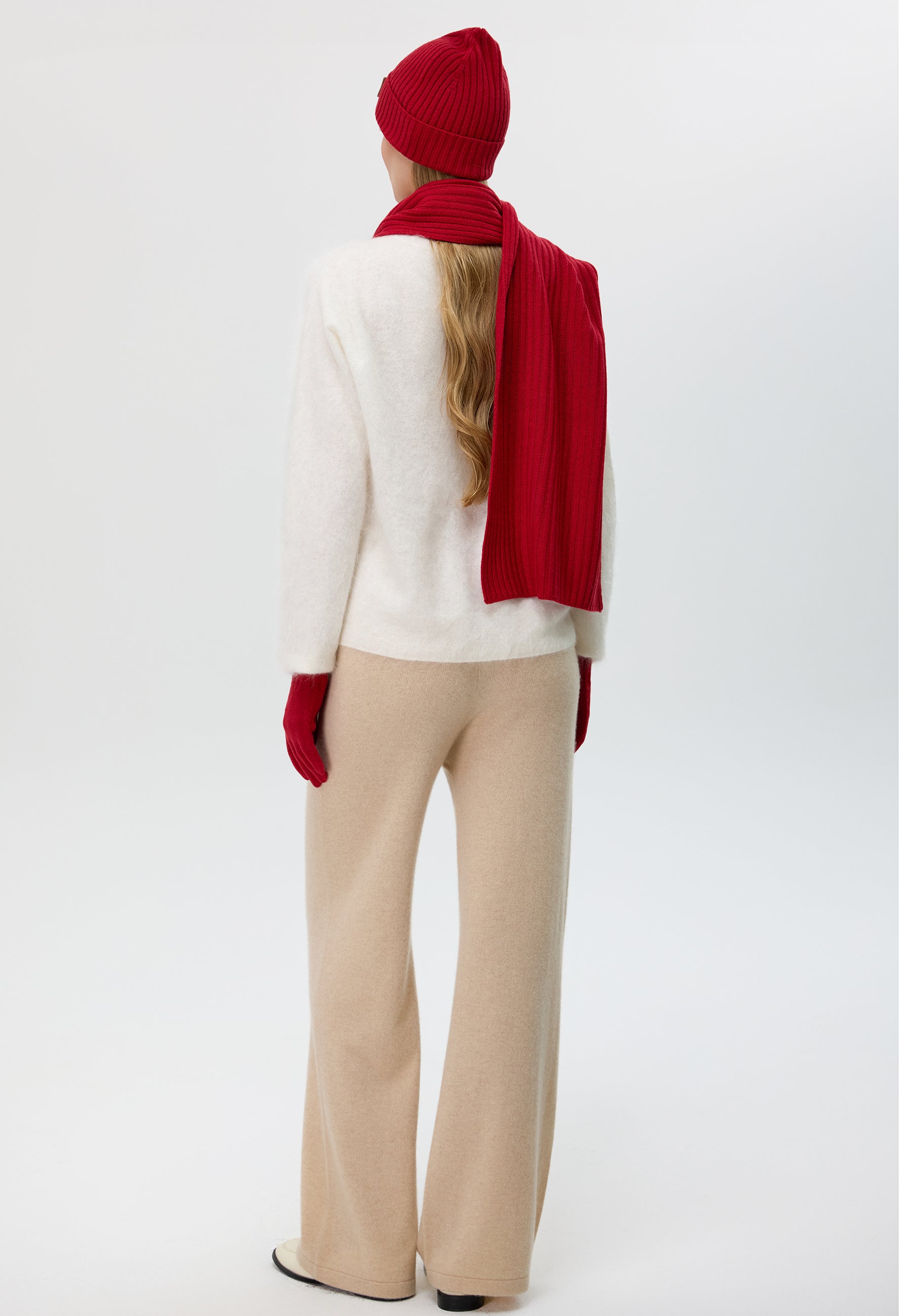 Flat-Ribbed Knit Merino Wool Hat