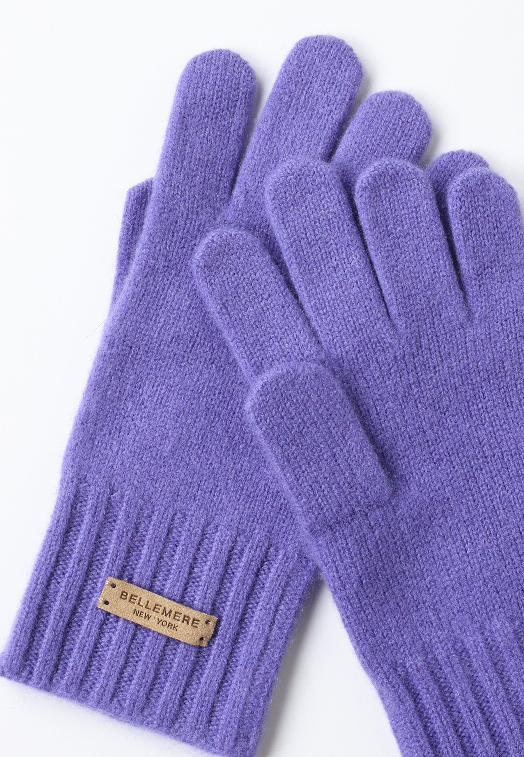 Flat-Ribbed Knit Merino Wool Gloves