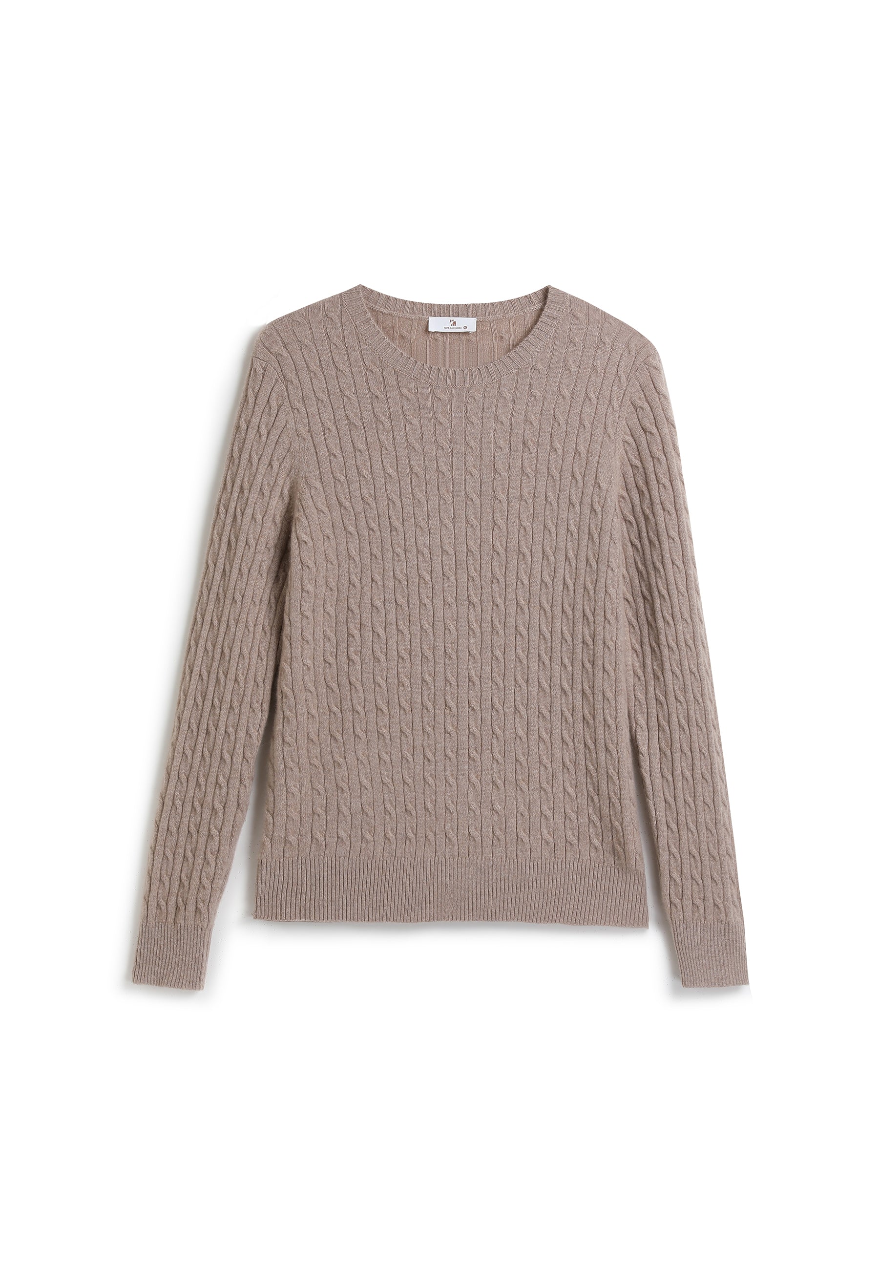 Cable-knit Crew Neck Cashmere Sweater