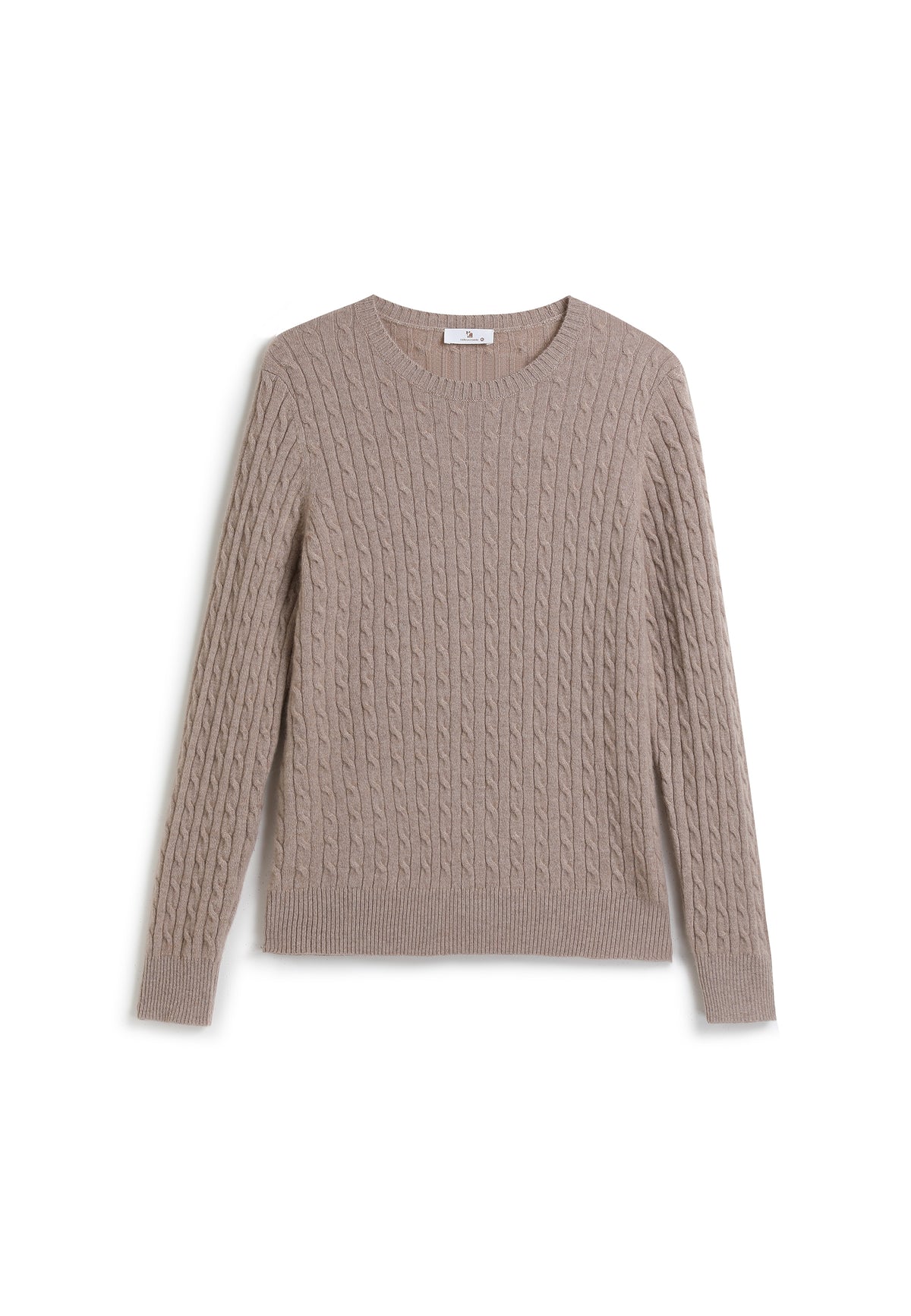Cable-knit Crew Neck Cashmere Sweater