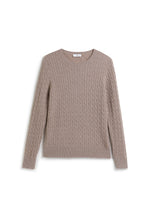 Charger l&#39;image dans la galerie, Cable-knit Crew Neck Cashmere Sweater
