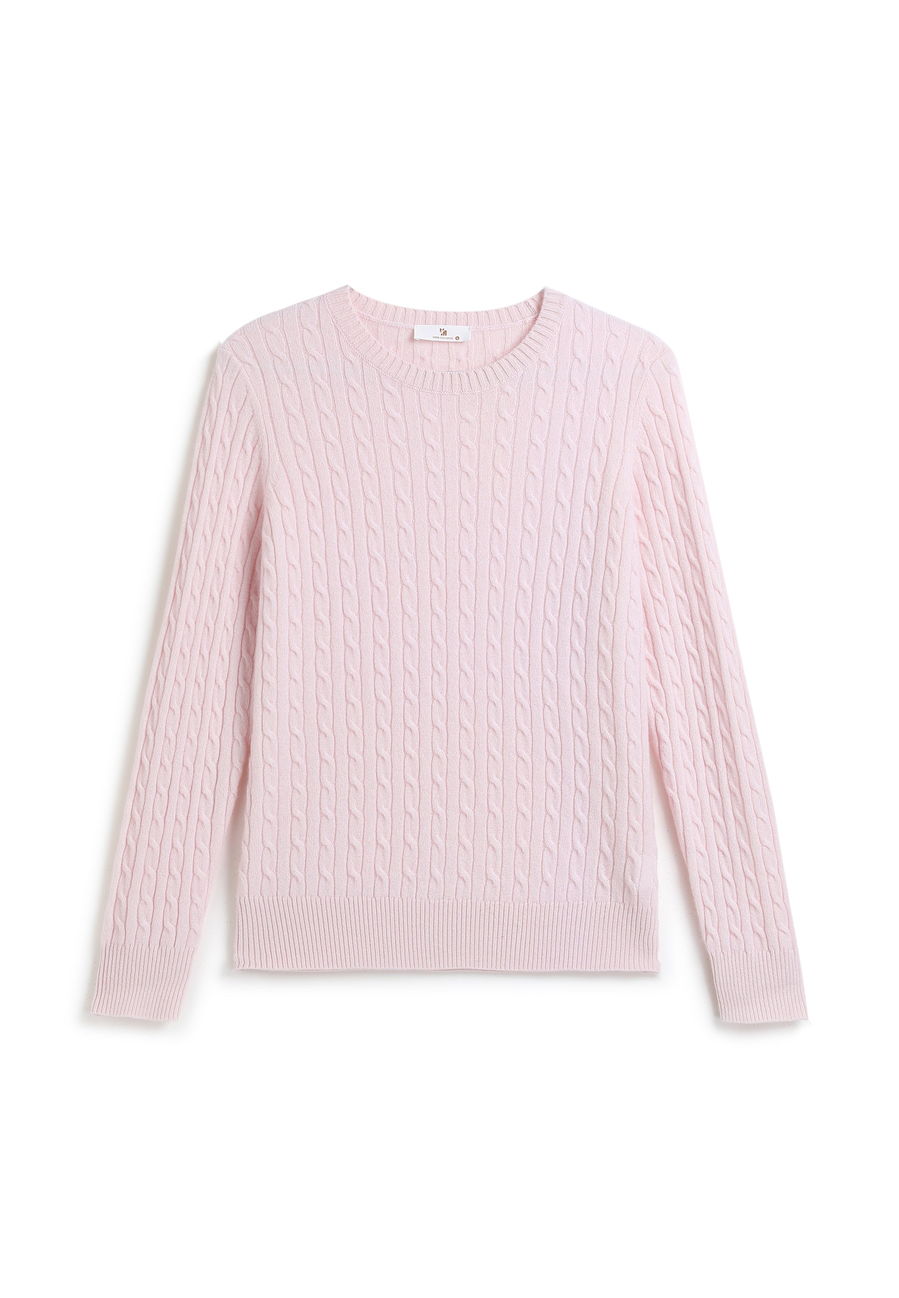Cable-knit Crew Neck Cashmere Sweater