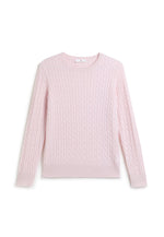 Charger l&#39;image dans la galerie, Cable-knit Crew Neck Cashmere Sweater
