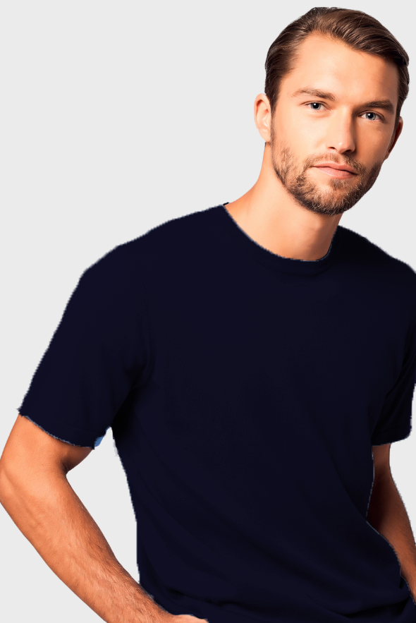 Classic Crew Neck Cotton Cashmere T-Shirt