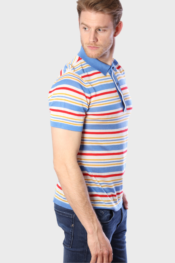 Fantasy Stripe Multicolor Tencel Polo