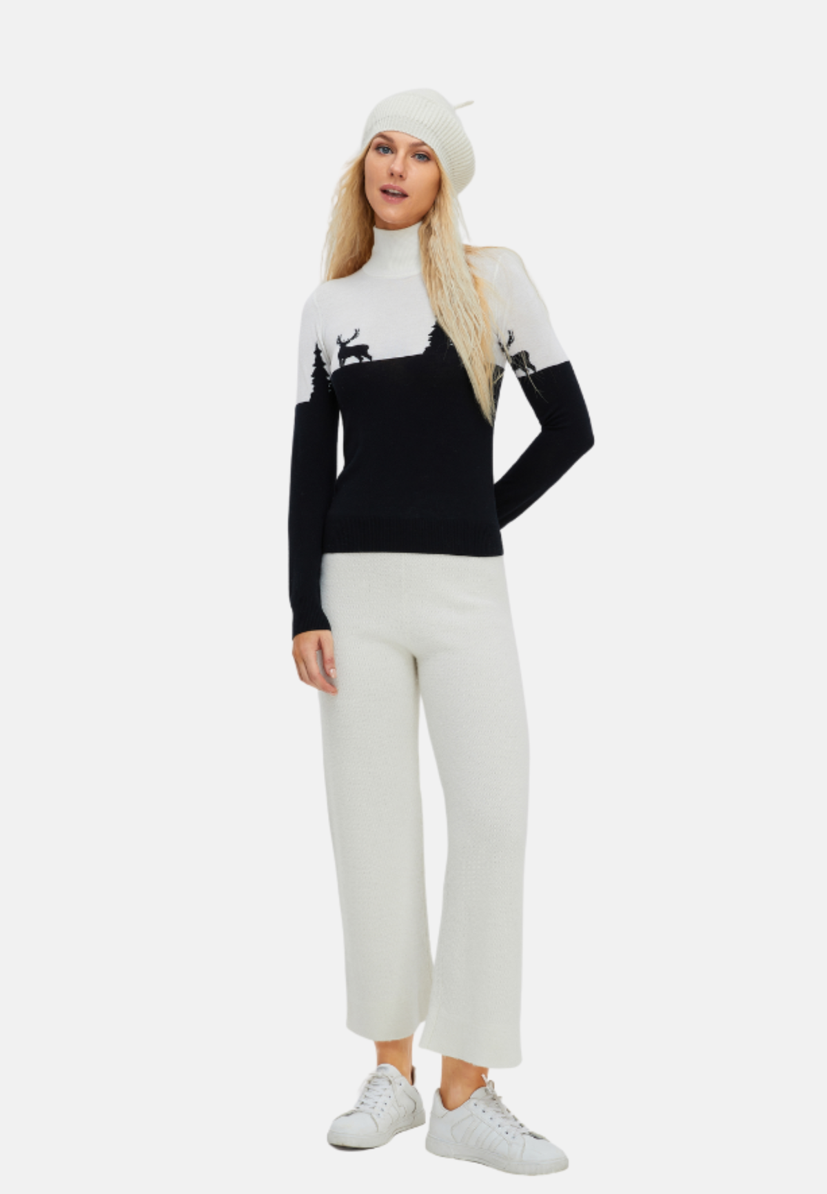 Women's Merino 'Deer & Tree' Slim Fit Sweater