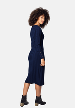 Load image into Gallery viewer, Midi V-Neck Merino Wool Dress

